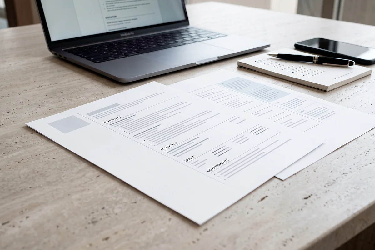 Estructura clara de un CV profesional en 2026